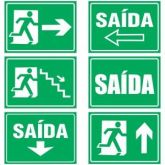 Placas de Saída de Emergência e Rota de fuga.