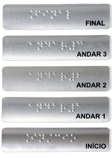 plaquetas inicio final impressão braille
